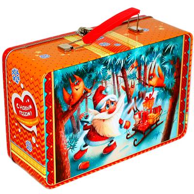 Детский подарок на Новый Год в жестяной упаковке весом 1300 грамм 