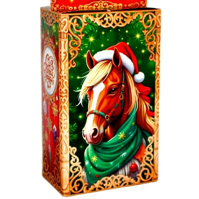 Сладкий новогодний подарок в картонной упаковке весом 1500 грамм