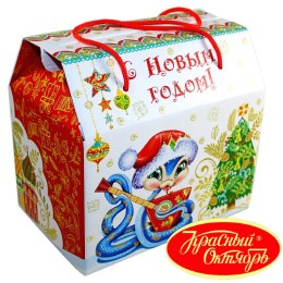 Детский новогодний подарок в картонной упаковке весом 950 грамм по цене 1108 руб в Ермолино