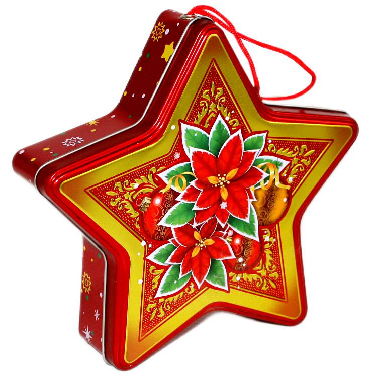 Детский новогодний подарок в жестяной упаковке весом 270 грамм