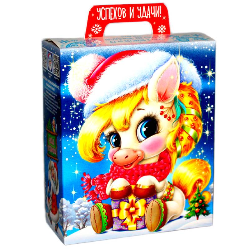 Сладкий подарок на Новый Год в картонной упаковке весом 700 грамм